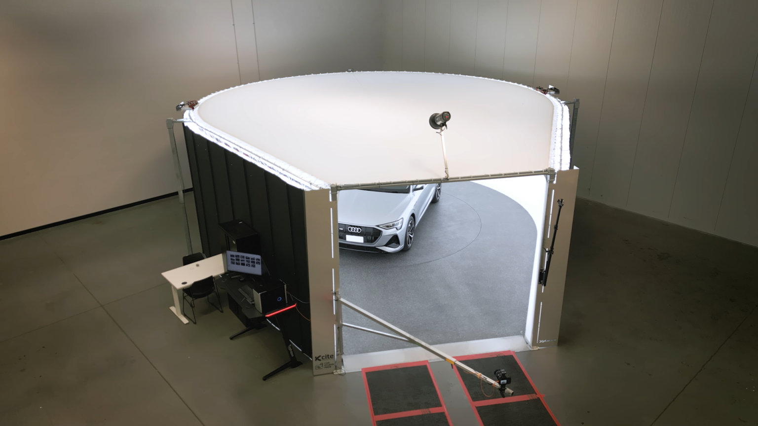 Vehicle entering the Car Studio Pros studio